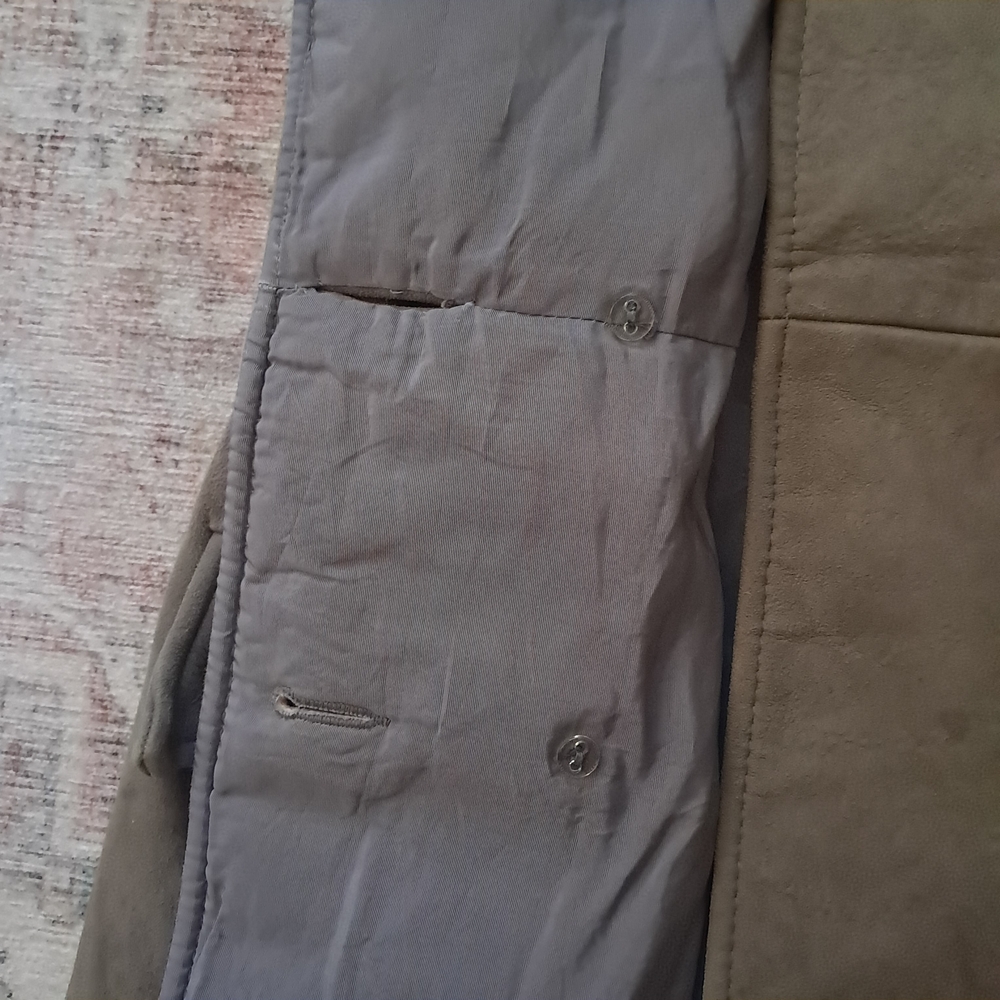 Handmade Suede Mod Button-Up Mini-Dress - Picture 7 of 14